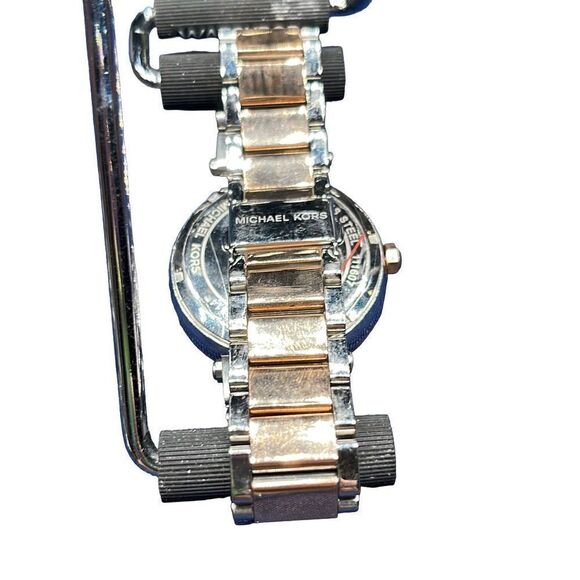 Michael Kors Parker Rose Gold/Silver Tone Analog Watch Euc - Picture 5 of 7